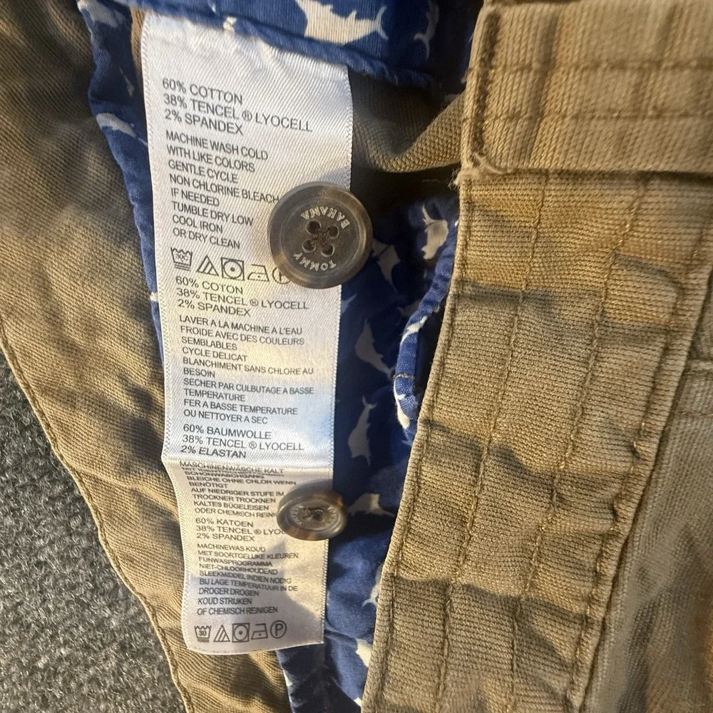 Tommy Bahama Cargo Shorts Mens 35 Khaki Tan Stretch Tencel Cotton Casual - Picture 4 of 14